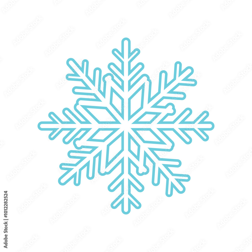 Snowflake sign. Blue Snowflake icon isolated on white background. Snow flake silhouette. Symbol of snow, holiday, cold weather, frost. Winter design element. Vector illustration Snowflake sign. Blue Snowflake icon isolated on white background. Snow flake silhouette. Symbol of snow, holiday, cold weather, frost. Winter design element. Vector illustration