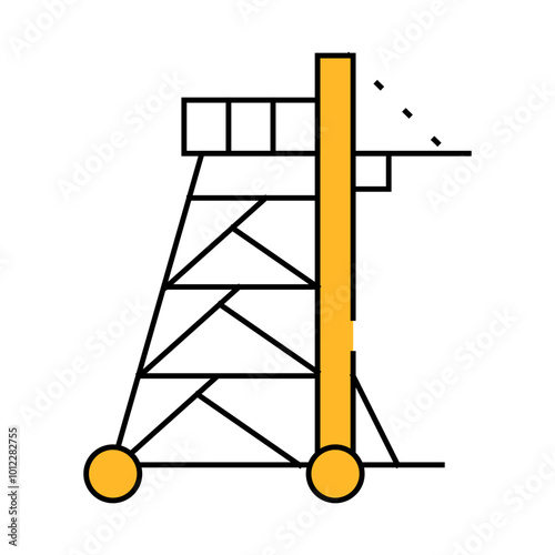 siege tower line icon vector. siege tower sign. isolated symbol illustration
