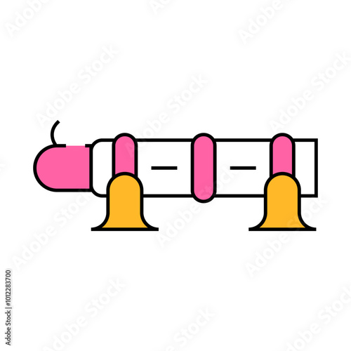 bombard weapon line icon vector. bombard weapon sign. isolated symbol illustration