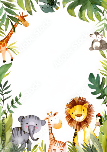 Cute animal frame border
