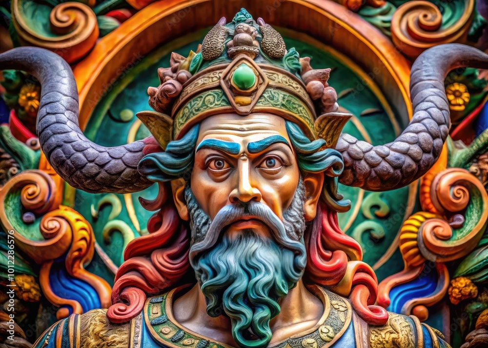 Intricate Moses Sculpture Featuring Distinctive Horns in Classic Artistic Style and Religious Symbolism