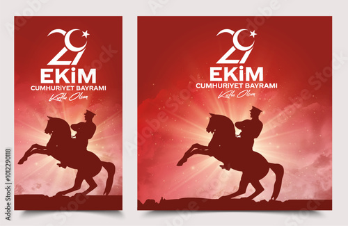 29 ekim Cumhuriyet Bayrami kutlu olsun, Republic Day Turkey. Translation: 29 october Republic Day Turkey and the National Day in Turkey happy holiday. graphic for design elements vector illustration.