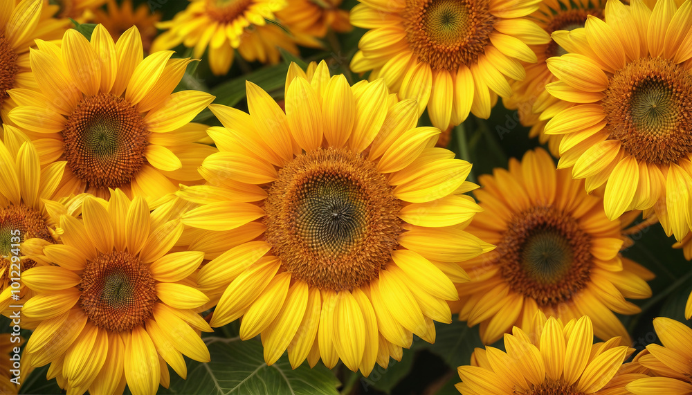 Sunflowers background close up. Wallpaper for screen Sunflowers background close up. Wallpaper for screen