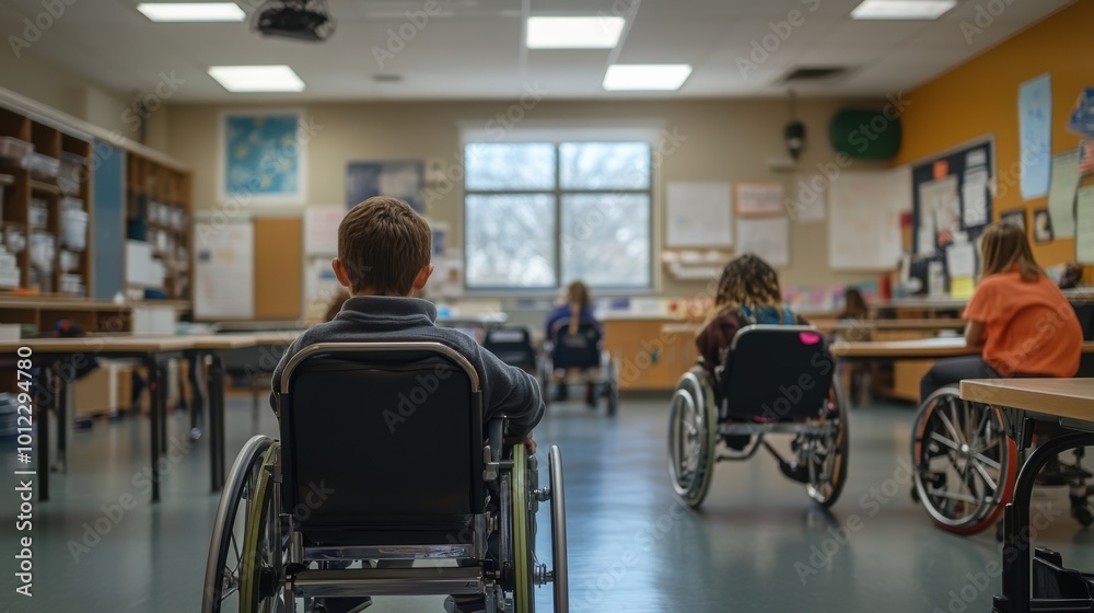Inclusive classroom environment with adaptive tools for diverse learning needs Inclusive classroom environment with adaptive tools for diverse learning needs