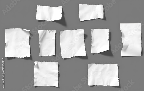 Wallpaper Mural Set of vector realistic illustrations of a torn sheet of paper from a workbook with shadow, isolated
 Torontodigital.ca