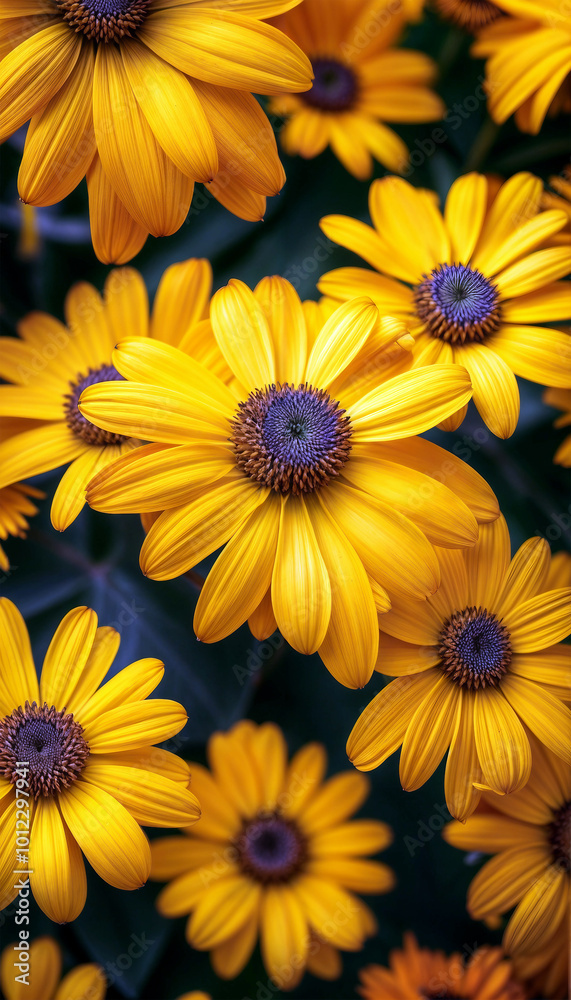 Daisies background. Yellow daisies. Screensaver for smartphone Daisies background. Yellow daisies. Screensaver for smartphone