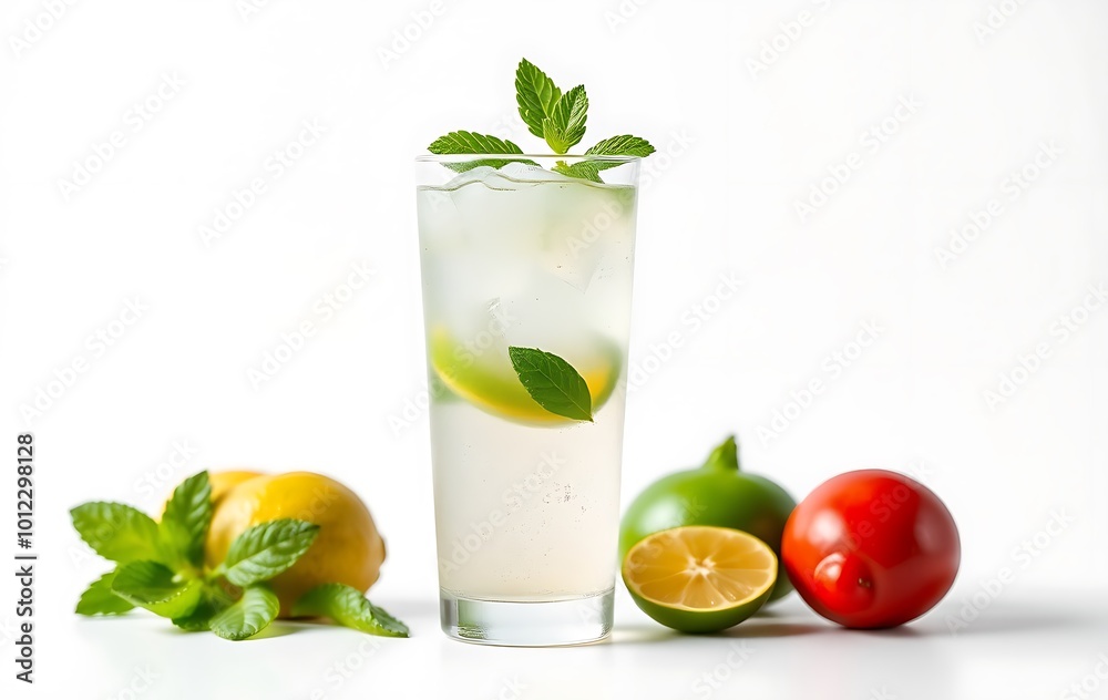 Fototapeta premium mojito cocktail isolated on white background 