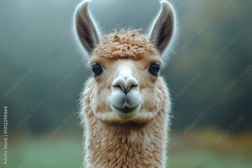 Obraz premium A llama in a lush green field. Generative AI