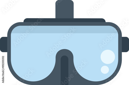 Virtual reality headset with a modern design showing bubbles representing metaverse experience