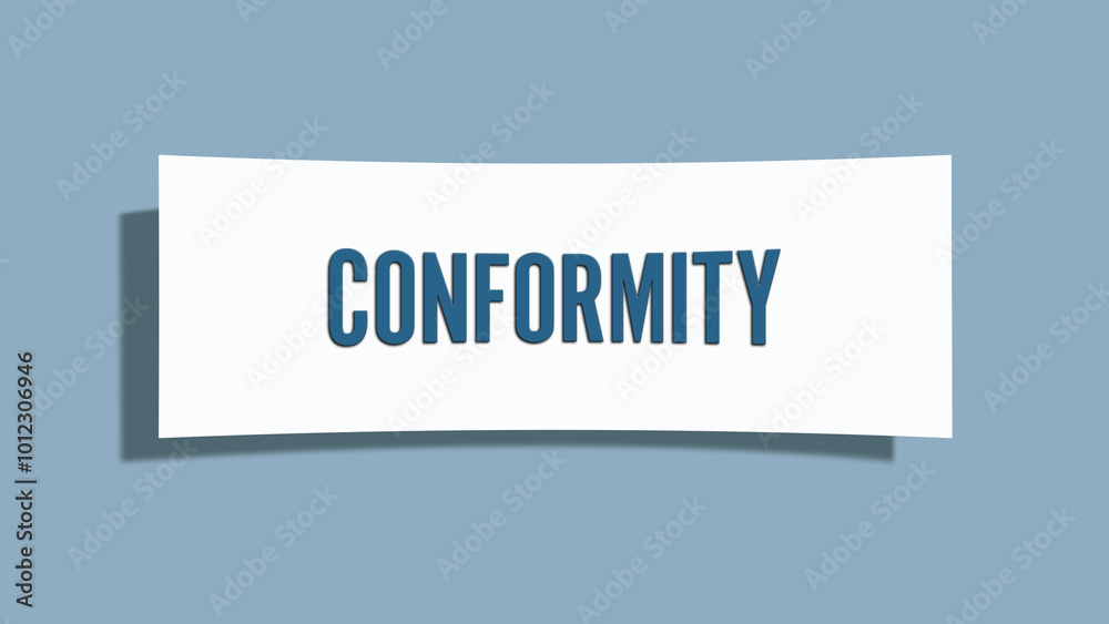 Conformity. A card isolated on blue background. Conformity. A card isolated on blue background.