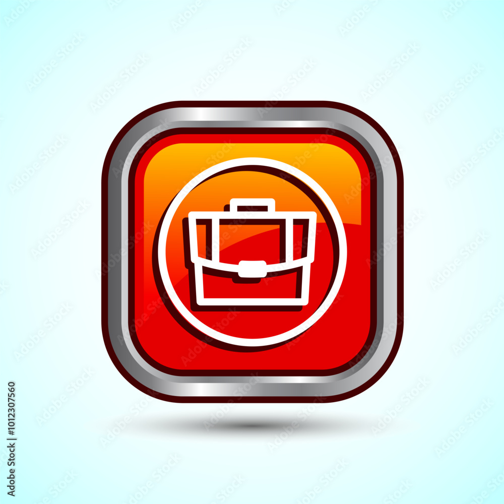 Briefcase Icon Design Illustration, Bag Icon For Apps and Websites, Orange Color Square Button Design Briefcase Icon Design Illustration, Bag Icon For Apps and Websites, Orange Color Square Button Design