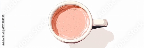 A Pink Beverage on a White Surface: A Subtle Contrast of Colors