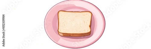 A Slice of Bread on a Pink Plate: Simple Yet Delightful Meal Presentation