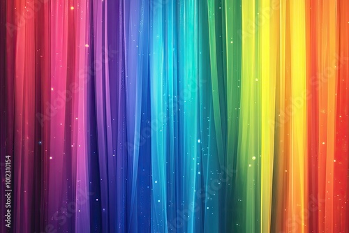 A vibrant rainbow gradient background with soft transitions between each color