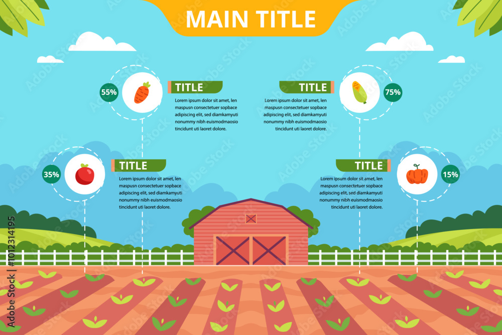 Obraz premium Farming infographic template for presentation.