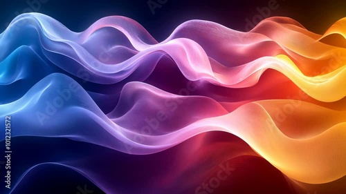 Wallpaper Mural Abstract colorful flowing waves on dark background, digital art concept Torontodigital.ca