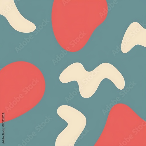 Abstract soft geometric shapes design in pastel colors pattern background