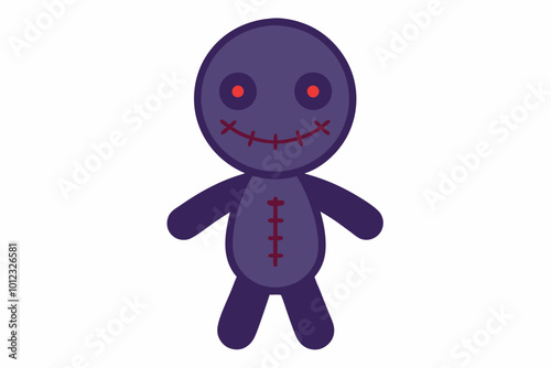 Detailed Smiling Voodoo Doll Illustration