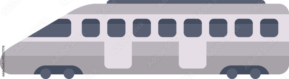Minimalist vector illustration of a modern high speed train moving on its railway track Minimalist vector illustration of a modern high speed train moving on its railway track