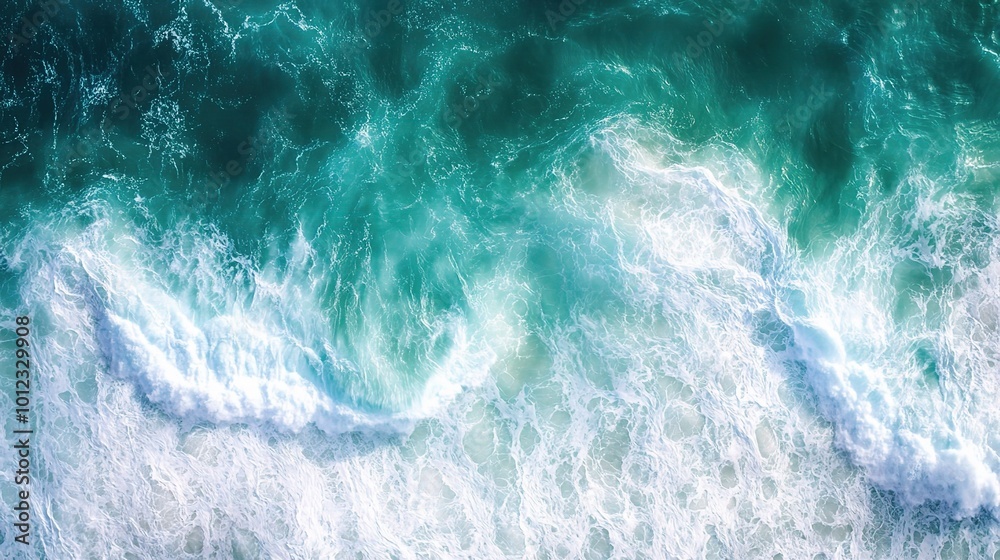 Serene Ocean Waves in Vibrant Turquoise Water Serene Ocean Waves in Vibrant Turquoise Water