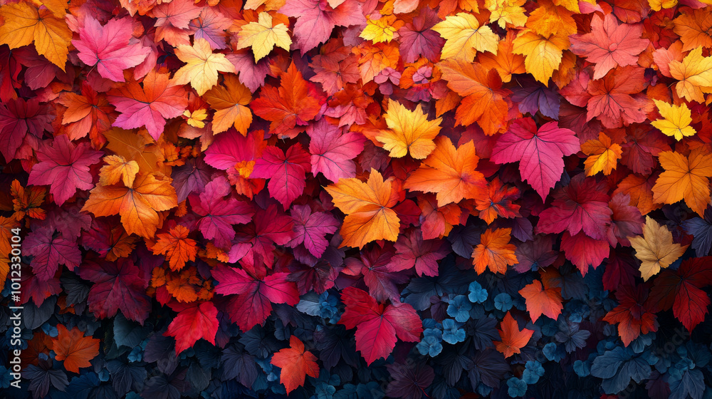 Vibrant autumn leaves in shades of red, orange, and yellow. Vibrant autumn leaves in shades of red, orange, and yellow.