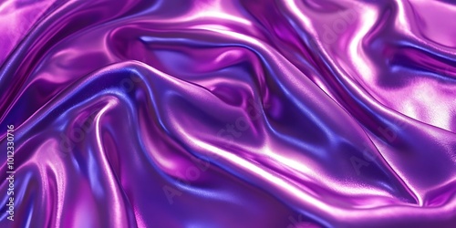 Shimmering purple satin fabric with elegant folds.