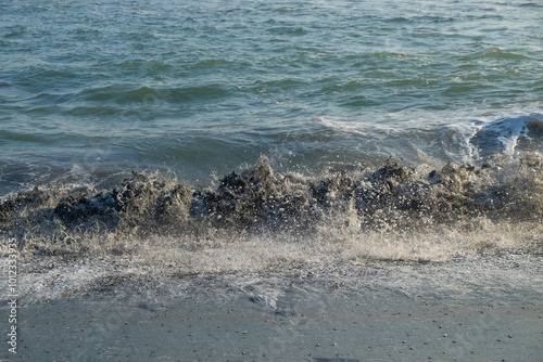 Wallpaper Mural Abstract shapes, patterns and textures of sea waves. Big waves heading towards the beach.For graphic design or banner background Torontodigital.ca