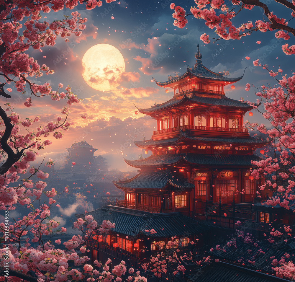Fototapeta premium full moon night