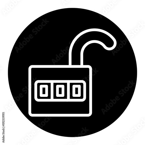Number Padlock Vector Icons