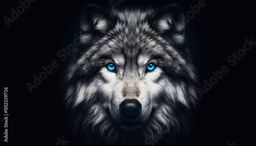 Majestic Wolf with Striking Blue Eyes