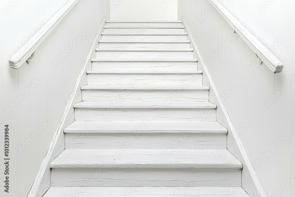 Minimalist Plain White Stairs in Open Space with No Railing Contemporary Architecture Design Minimalist Plain White Stairs in Open Space with No Railing Contemporary Architecture Design