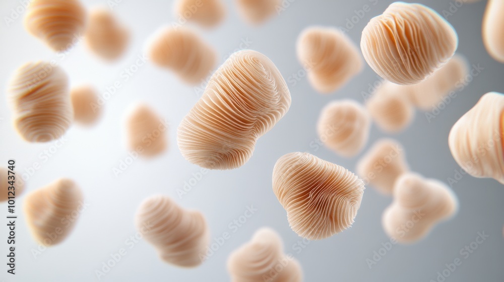 A bunch of small pasta shapes are floating in the air, AI A bunch of small pasta shapes are floating in the air, AI