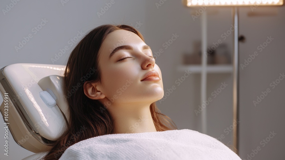 Young Woman Enjoying Peaceful Moment of Relaxation in Cozy Bedroom Setting Young Woman Enjoying Peaceful Moment of Relaxation in Cozy Bedroom Setting