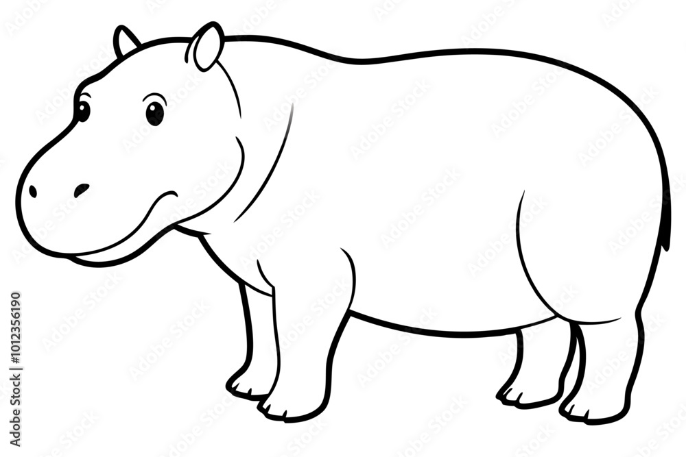 Obraz premium Animal Hippo Sublimation Designs: Vector Illustrations, Cartoons, Clipart, Line Art, Hippo sublimation designs: vector, clipart, cartoons, and line art for digital products and prints.