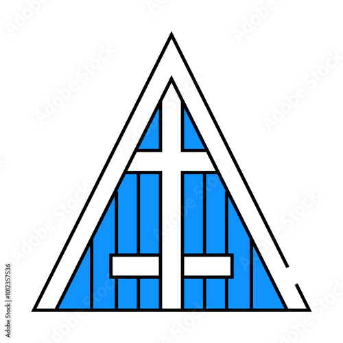 arctic cathedral, norway line icon vector. arctic cathedral, norway sign. isolated symbol illustration