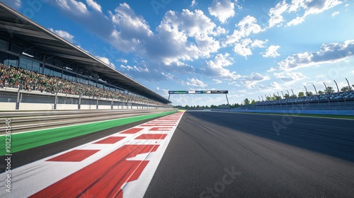 Race Track Under a Blue Sky