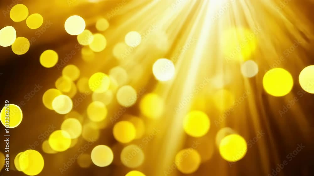 Glowing Lights on Golden Background with Light Rays Glowing Lights on Golden Background with Light Rays