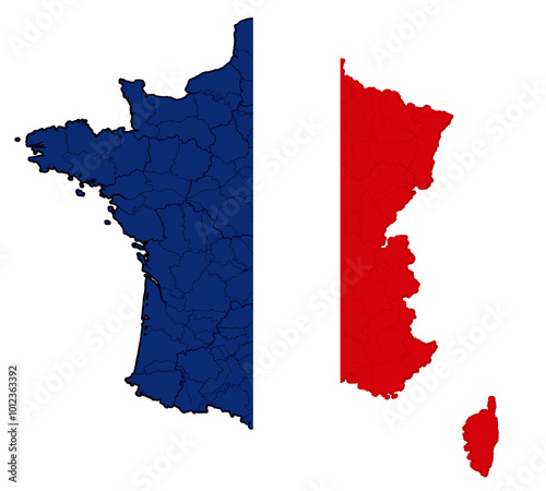 creative map of France, fre...