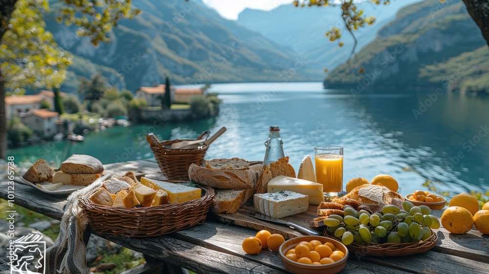 Fototapeta premium Picnic by the Lake