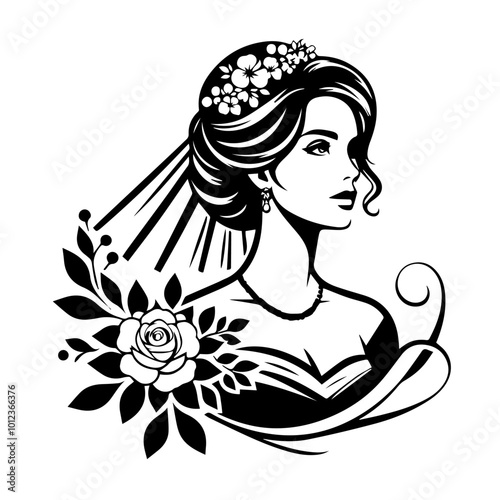 Woman dressed as a bride