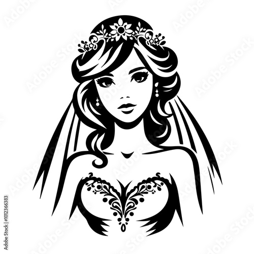 Woman dressed as a bride