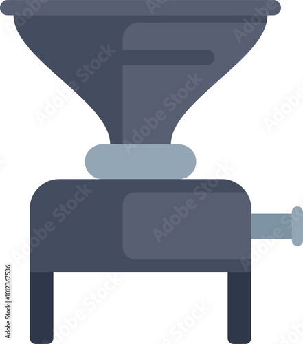 Industrial grain grinder processing food products, simplifying the process of making flour and other grain based products