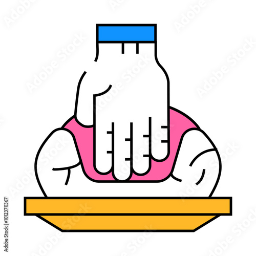 hand making pot line icon vector. hand making pot sign. isolated symbol illustration
