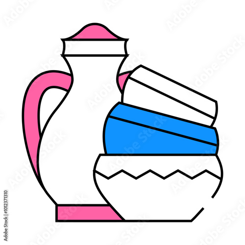 finished pottery products line icon vector. finished pottery products sign. isolated symbol illustration