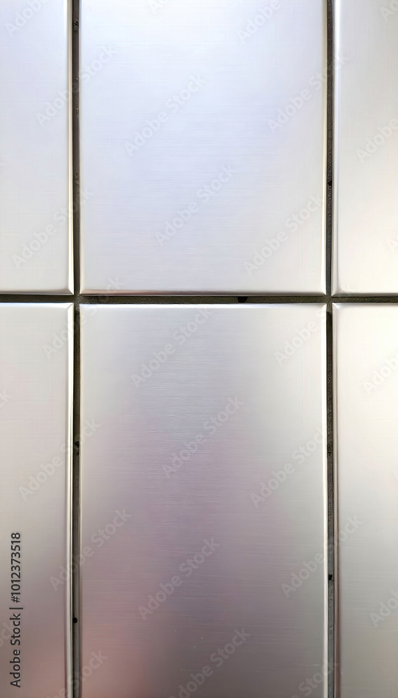 Fototapeta premium A metallic silver tile with a reflective surface, ideal for modern spaces, enhancing light and depth while adding a touch of elegance to any decor.