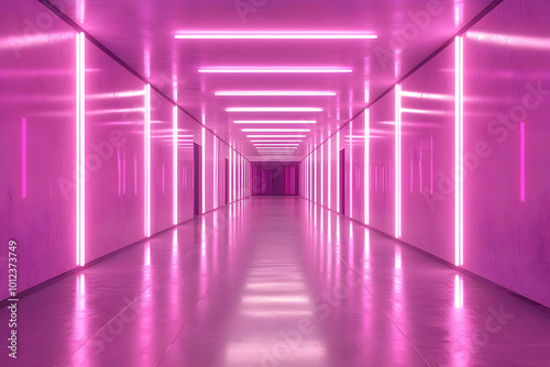 Neon Pink Hallway Illustration