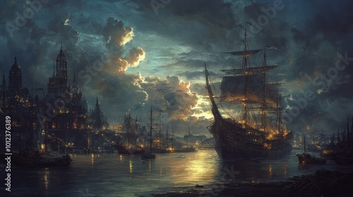 Wallpaper Mural The Arrival of the Galleon Torontodigital.ca