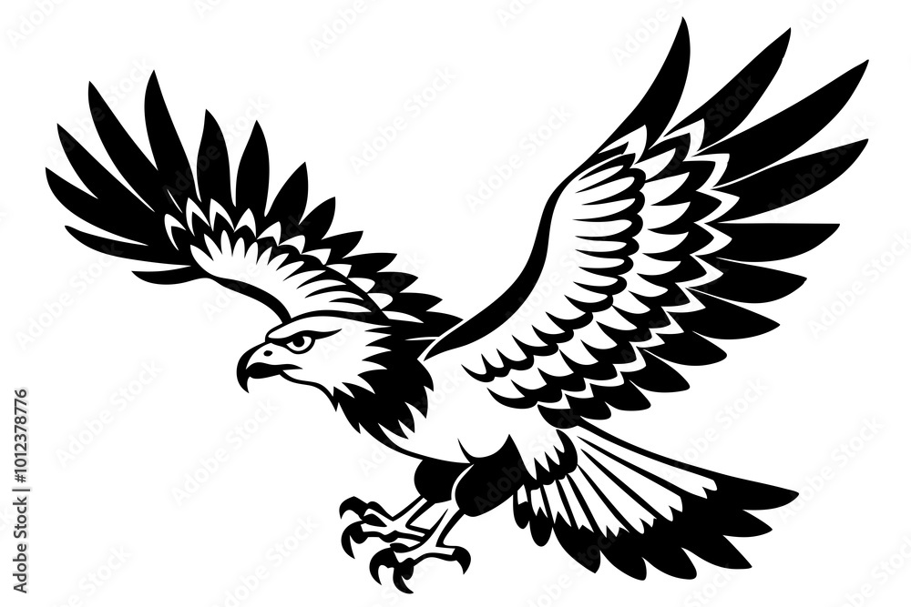 Fototapeta premium Cute Dangerous flying bird vector illustration