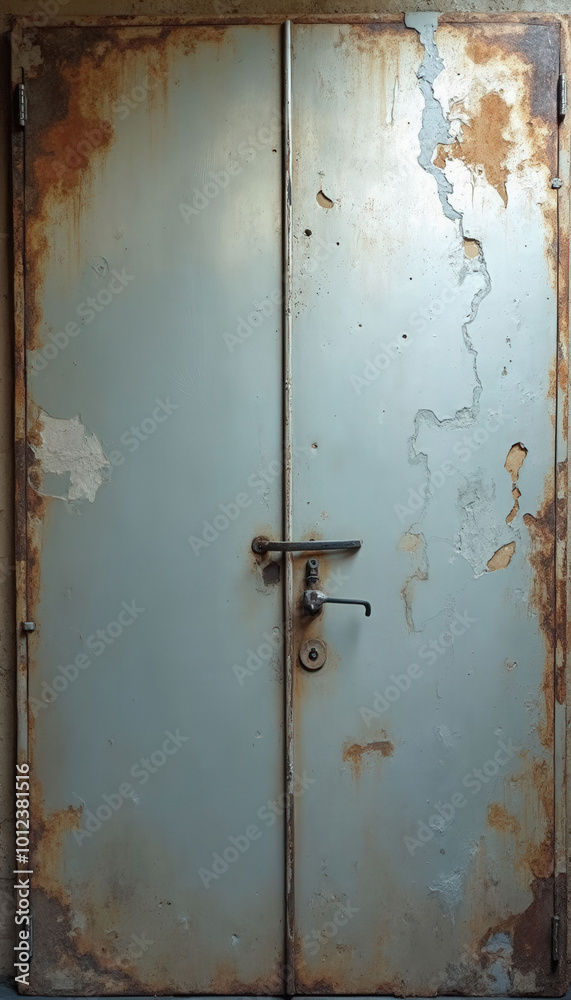 A metallic wall with rusted edges and peeling paint, showcasing a weathered, industrial aesthetic that adds character and texture to urban spaces and artistic designs A metallic wall with rusted edges and peeling paint, showcasing a weathered, industrial aesthetic that adds character and texture to urban spaces and artistic designs