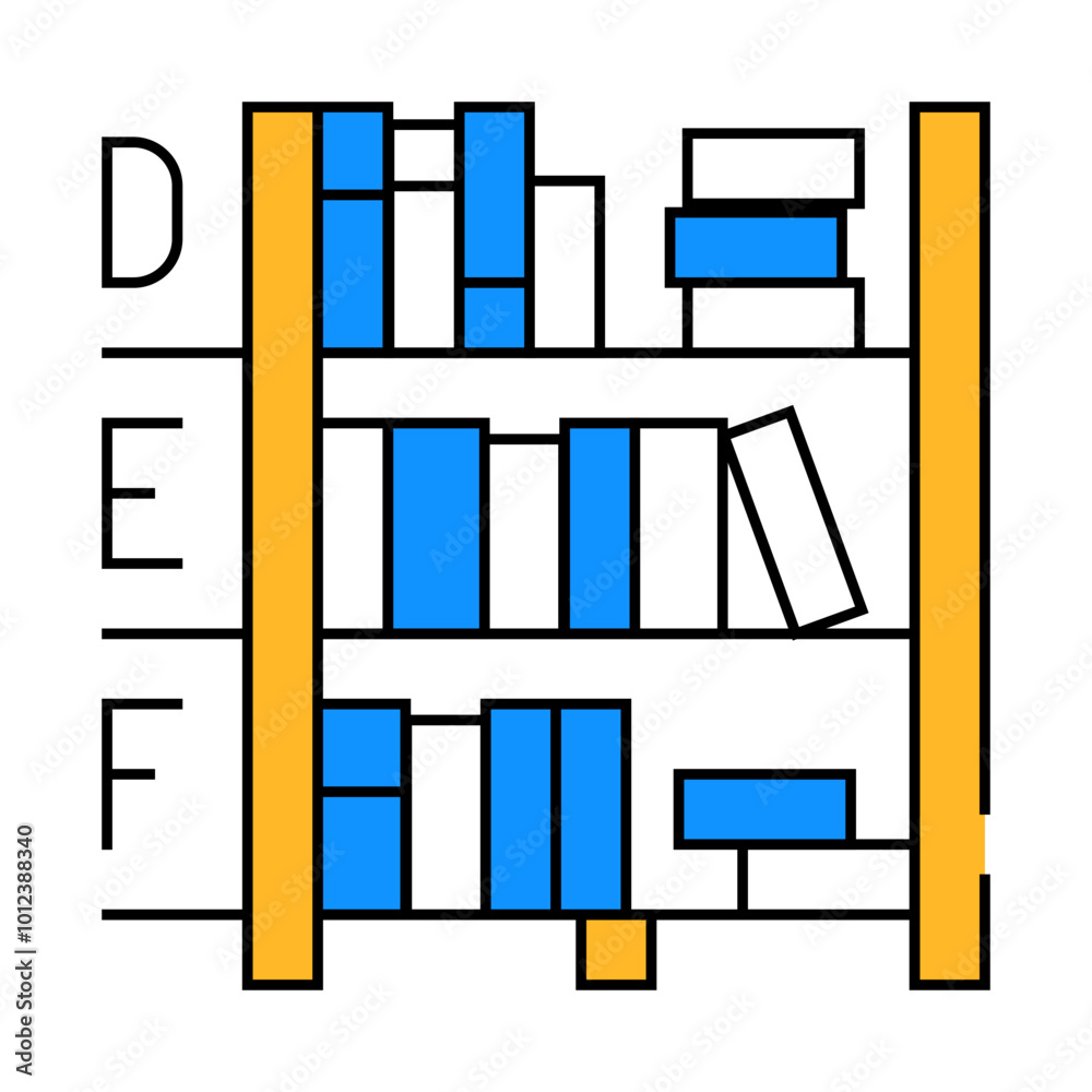library shelves line icon vector. library shelves sign. isolated symbol illustration library shelves line icon vector. library shelves sign. isolated symbol illustration